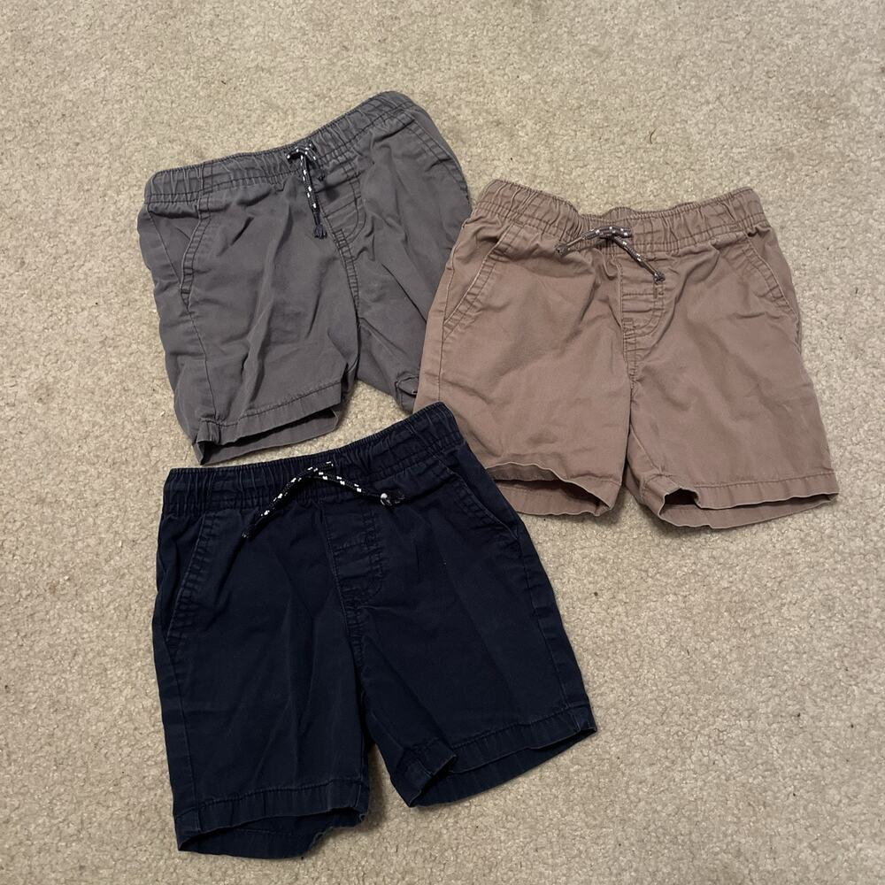Cat&Jack Toddler Boys Woven Pull On Shorts, Gray, Khaki & Brown, 3 Short Set, 2T